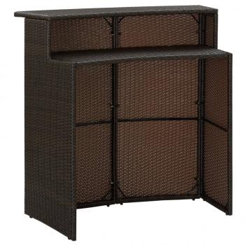 Garten-Bartisch Braun 120x55x110 cm Poly Rattan 