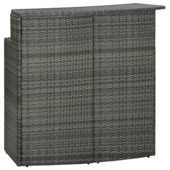 ARDEBO.de - Garten-Bartisch Grau 120x55x110 cm Poly Rattan 