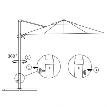 Ampelschirm mit Aluminium-Mast Rot 300 cm 