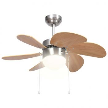 Deckenventilator mit Lampe 76 cm Hellbraun