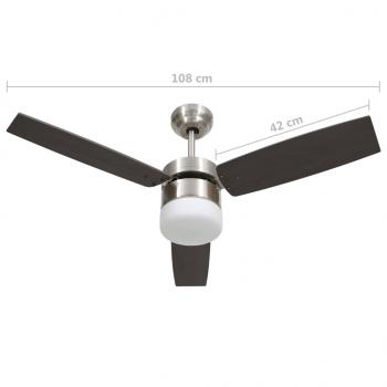 Deckenventilator mit Licht und Fernbedienung 108 cm Dunkelbraun