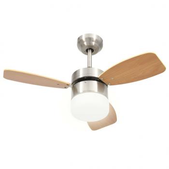 Deckenventilator mit Licht und Fernbedienung 76 cm Hellbraun