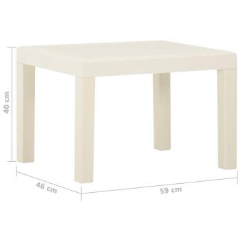 3-tlg. Garten-Lounge-Set mit Auflagen Kunststoff Weiß