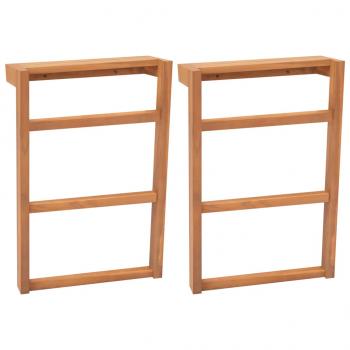 ARDEBO.de - Handtuchhalter 2 Stk. Massivholz Teak