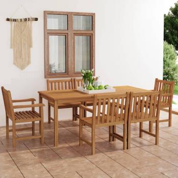 ARDEBO.de - 7-tlg. Garten-Essgruppe Massivholz Teak