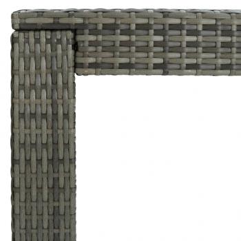 7-tlg. Gartenbar-Set mit Kissen Poly Rattan Grau