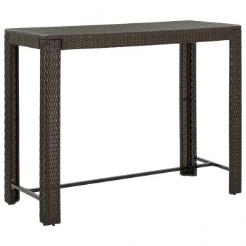 7-tlg. Gartenbar-Set mit Kissen Poly Rattan Braun