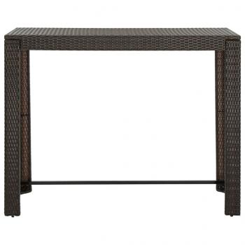 7-tlg. Gartenbar-Set mit Kissen Poly Rattan Braun