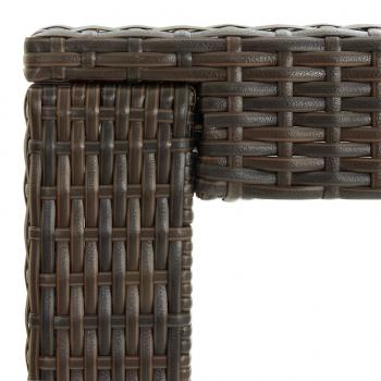 9-tlg. Gartenbar-Set mit Kissen Poly Rattan Braun