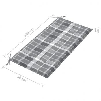 Gartenbank-Auflage Grau Karomuster 100x50x3 cm Oxford-Gewebe