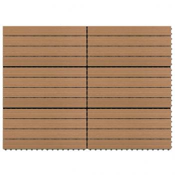 ARDEBO.de - Terrassenfliesen 6 Stk. WPC 60x30 cm 1,08 m² Braun