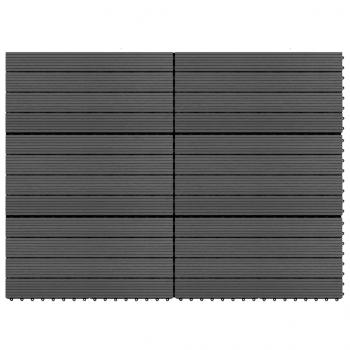 ARDEBO.de - Terrassenfliesen 6 Stk. WPC 60x30 cm 1,08 m² Schwarz