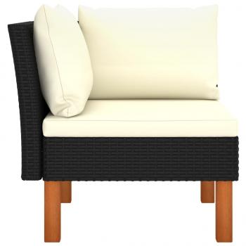 Ecksofas 2 Stk. Poly Rattan und Eukalyptus Massivholz