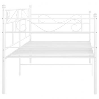 Schlafsofa Bettgestell Weiß Metall 90x200 cm