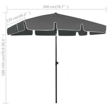 Strandschirm Anthrazit 200x125 cm