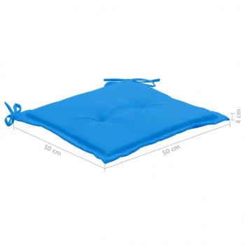 Gartenstuhl-Kissen 4 Stk. Blau 50x50x3 cm Oxford-Gewebe