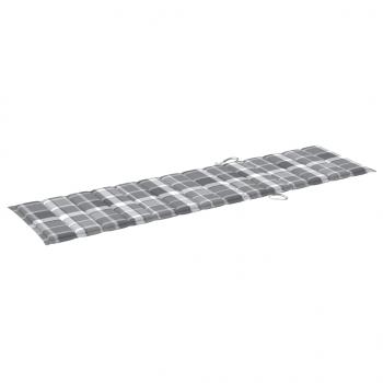 Sonnenliegen-Auflage Grau Karomuster 200x50x3 cm Oxford-Gewebe