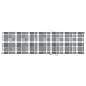 Sonnenliegen-Auflage Grau Karomuster 200x50x3 cm Oxford-Gewebe