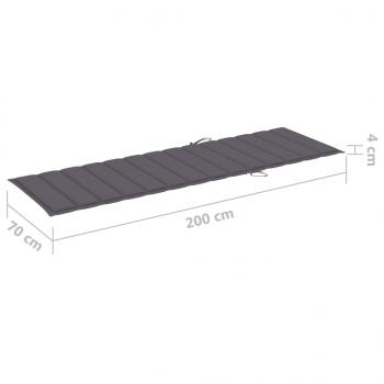 Sonnenliegen-Auflage Anthrazit 200x70x3 cm Oxford-Gewebe