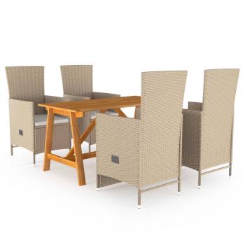 ARDEBO.de - 5-tlg. Garten-Essgruppe Beige