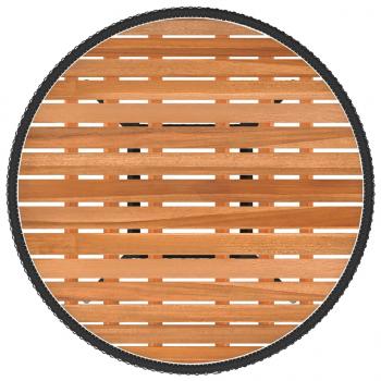 Garten-Esstisch Schwarz Ø 70 cm Poly Rattan Massivholz Akazie