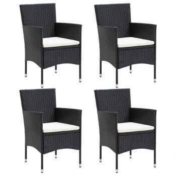 ARDEBO.de - Garten-Essstühle 4 Stk. Poly Rattan Schwarz