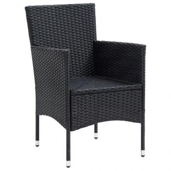 Garten-Essstühle 4 Stk. Poly Rattan Schwarz