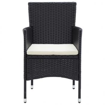 Garten-Essstühle 4 Stk. Poly Rattan Schwarz