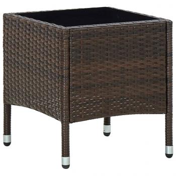 ARDEBO.de - Gartentisch Braun 40x40x45 cm Poly Rattan