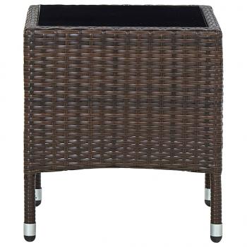 Gartentisch Braun 40x40x45 cm Poly Rattan