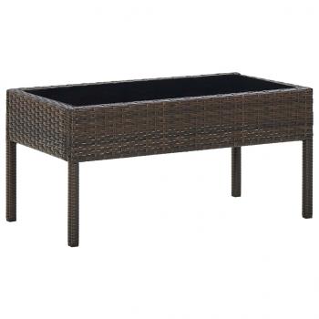 ARDEBO.de - Gartentisch Braun 75x40x37 cm Poly Rattan