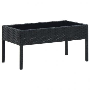 ARDEBO.de - Gartentisch Schwarz 75x40x37 cm Poly Rattan