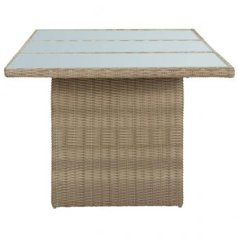 7-tlg. Garten-Essgruppe Poly Rattan Braun