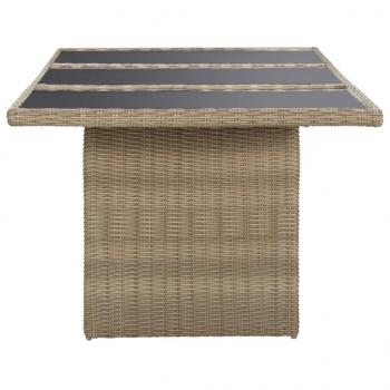 9-tlg. Garten-Essgruppe Poly Rattan Braun