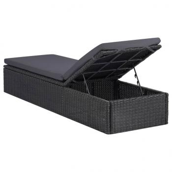 9-tlg. Garten-Essgruppe Poly Rattan Schwarz