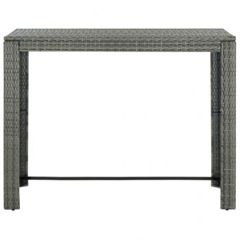 7-tlg. Garten-Bar-Set mit Anthrazit Kissen Poly Rattan