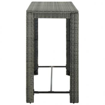 7-tlg. Garten-Bar-Set mit Anthrazit Kissen Poly Rattan