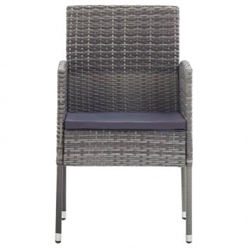 ARDEBO.de - 5-tlg. Garten-Essgruppe Poly Rattan Anthrazit und Grau