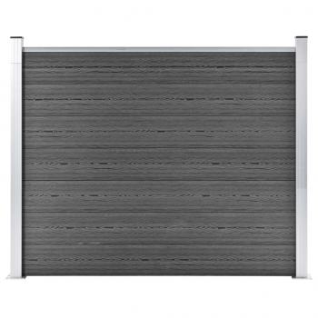 ARDEBO.de - Zaunelement WPC 180x146 cm Schwarz