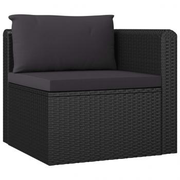 8-tlg. Garten-Lounge-Set mit Kissen Poly Rattan Schwarz