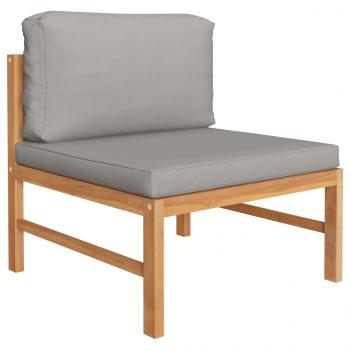 ARDEBO.de - Mittelsofa mit Dunkelgrauen Kissen Massivholz Teak 