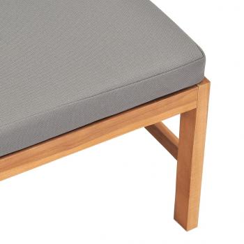 Mittelsofa mit Dunkelgrauen Kissen Massivholz Teak 