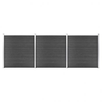 ARDEBO.de - Zaunelement Set WPC 526x186 cm Schwarz