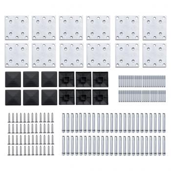 Zaunelement Set WPC 1830x(105-186) cm Schwarz  