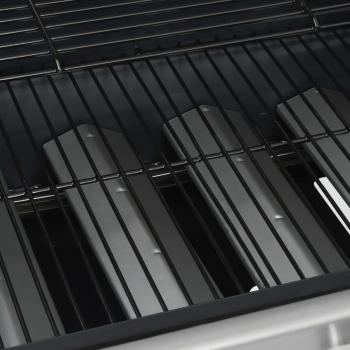 Gasgrill 4+1 Flammen Schwarz und Silbern Stahl & Edelstahl 