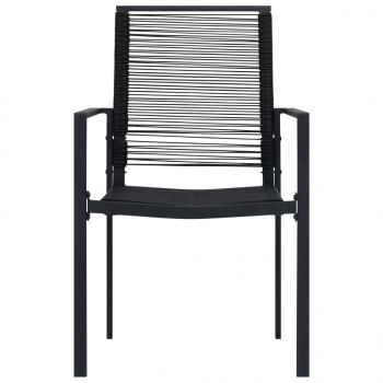 Gartenstühle 2 Stk. PVC Rattan Schwarz