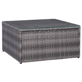 9-tlg. Garten-Lounge-Set mit Kissen Poly Rattan Grau