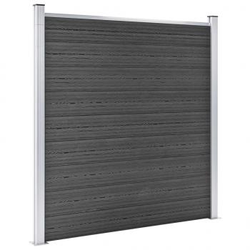 Zaunelement Set WPC 699x186 cm Schwarz