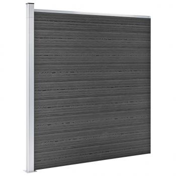 Zaunelement Set WPC 1218x186 cm Schwarz