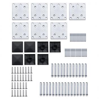 Zaunelement Set WPC 965x(105-186) cm Schwarz  